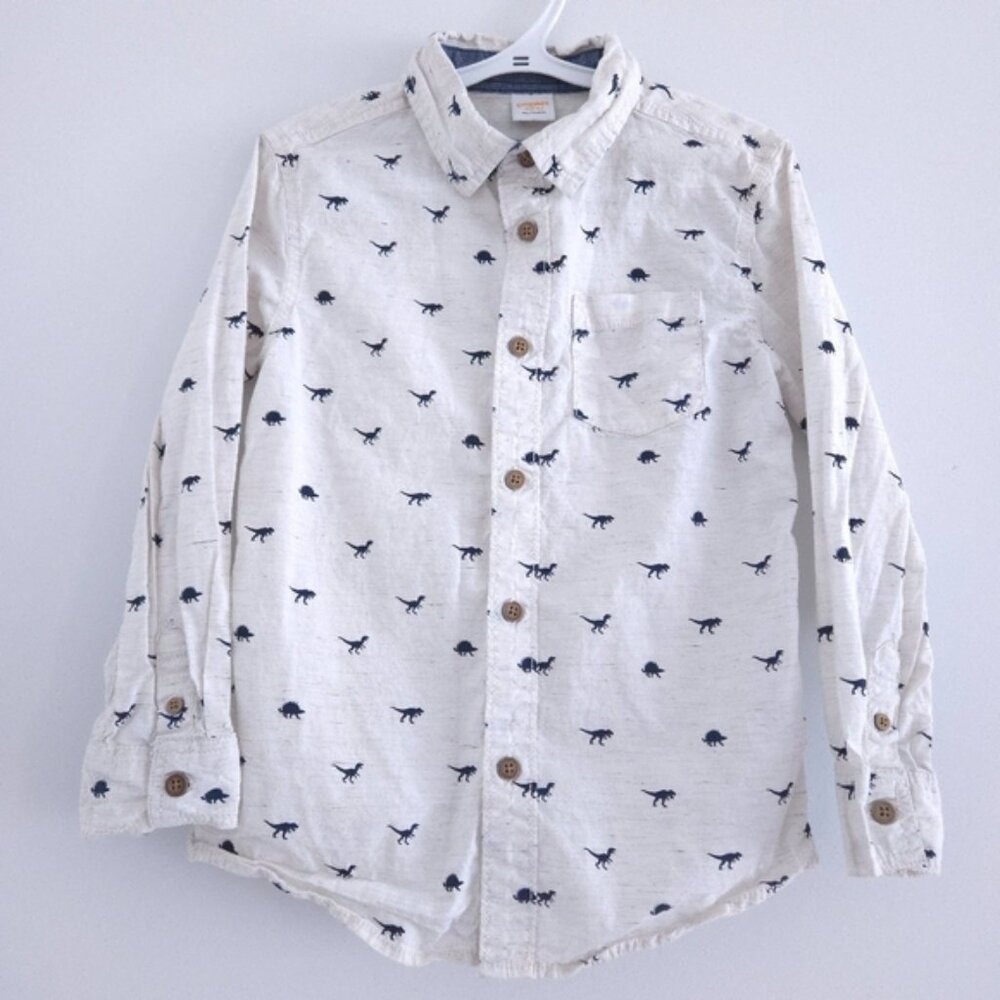 Gymboree Dinosaur Print Button Up Shirt Size 56